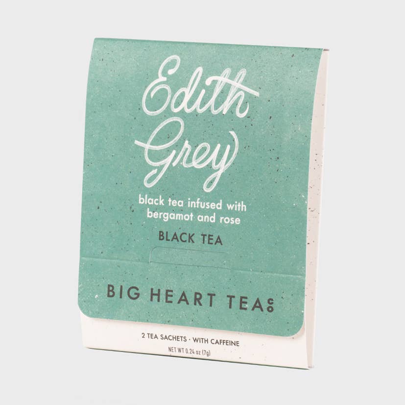 Edith Grey tea package on a white background. Available at Be Charmed