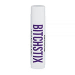 Bitchstix Acai Berry SPF 30 Lip Balm tube featuring bold purple branding and SPF 30 protection, available at Be Charmed.