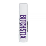 Bitchstix Acai Berry SPF 30 Lip Balm tube featuring bold purple branding and SPF 30 protection, available at Be Charmed.