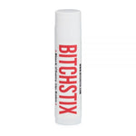 Bitchstix Black Cherry SPF 30 Lip Balm tube featuring bold red branding and SPF 30 protection, available at Be Charmed.