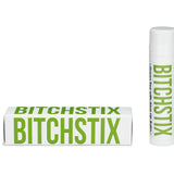 Bitchstix Matcha & ALoe lip balm packaging on a white background. Available at Be Charmed