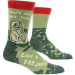 Blue Q Men's Crew Socks, Dad Joke, featuring a humorous graphic design, available at Be Charmed