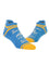 Blue Q Sweatin' Snacks Sneaker Socks – Quirky design and cushioned comfort, available at Be Charmed.