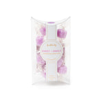 Lavender Luxury sugar cube candy scrub – calming lavender and musk scent, available at Be Charmed.