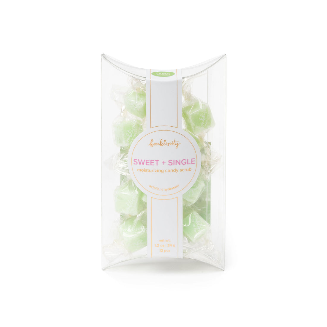 Bonblissity Fresh Lemongrass Mini-Me Pack Sugar Cube Candy Scrub set for mess-free exfoliating skincare, available at Be Charmed.