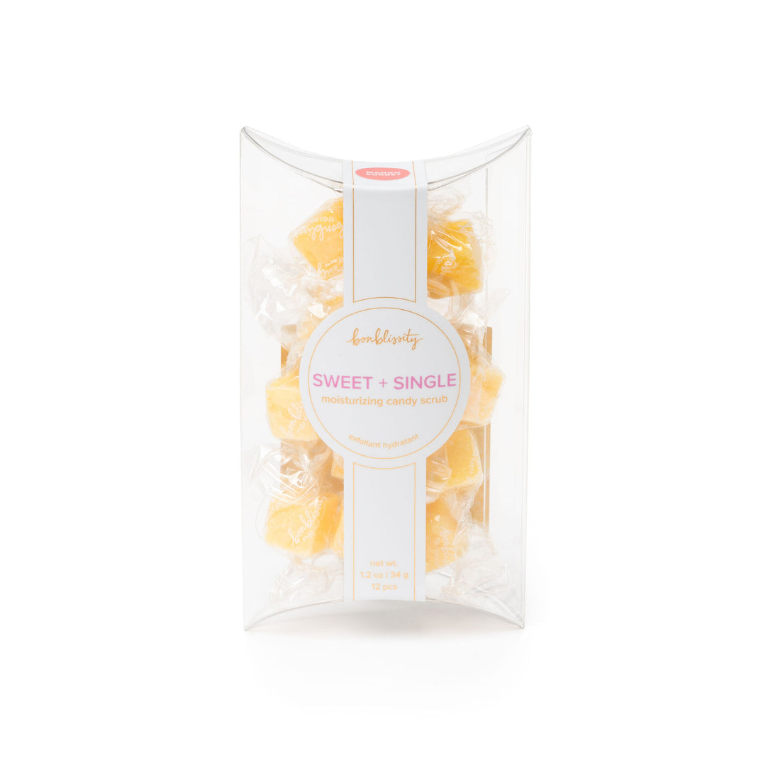 Bonblissity Mango Sorbet Mini-Me Pack Sugar Cube Candy Scrub set for mess-free exfoliating skincare, available at Be Charmed.