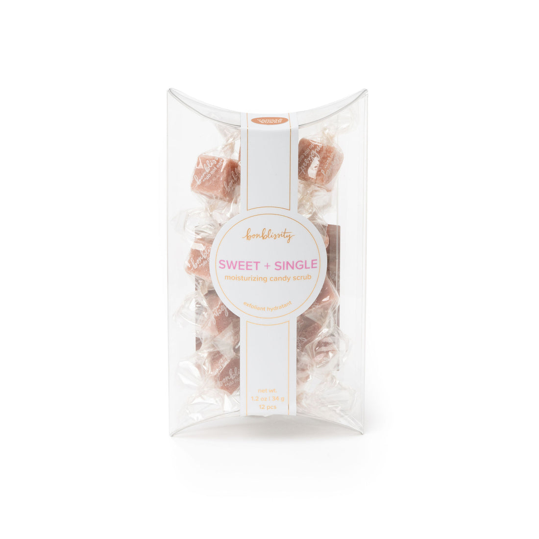 Bonblissity Vanilla Brown Sugar Mini-Me Pack Sugar Cube Candy Scrub set for mess-free exfoliating skincare, available at Be Charmed.