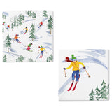 Two coasters with skiing designs on a white background. Sold individually. Available at Be Charmed. 