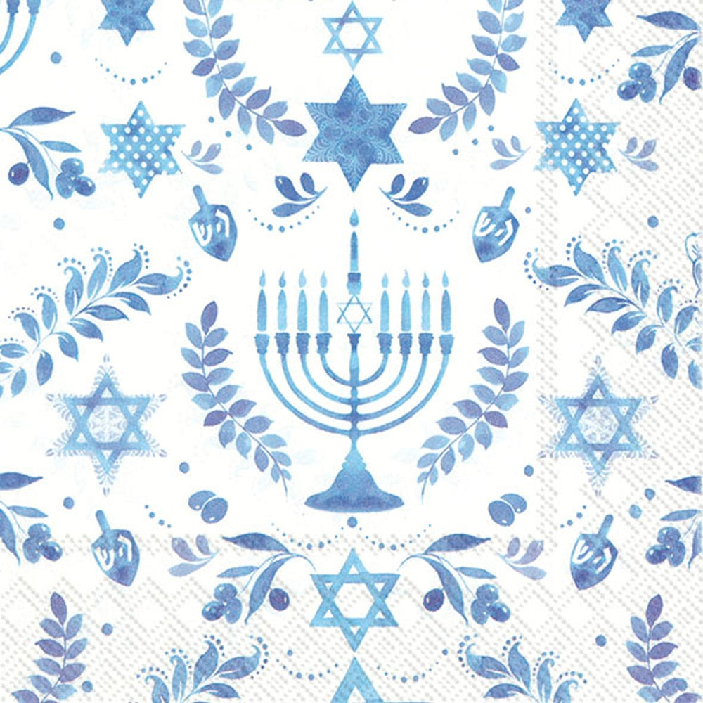 Boston International Hanukkah Cocktail Napkins, triple‑ply festive design—available at Be Charmed.
