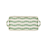 Boston International Leaf & Stem melamine tray with vibrant green botanical design, food-safe, durable and available at Be Charmed.