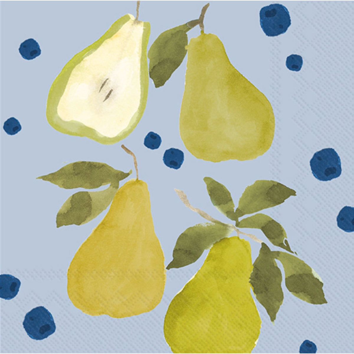 Boston International Pears Cocktail Napkins, elegant triple‑ply design—available at Be Charmed.
