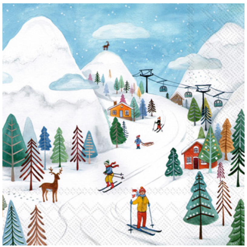 Boston International Winter Joy Cocktail Napkins with festive holiday design – Available at Be Charmed