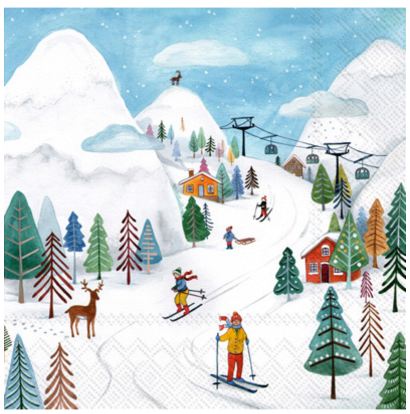 Boston International Winter Joy Cocktail Napkins with festive holiday design – Available at Be Charmed