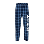 Boxercraft men's Medfield Warriors flannel pants in soft cotton with drawstring waist and team logo, available at Be Charmed.