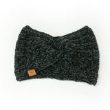 Black Beyond Soft Chenille Headwarmer – plush chenille knit headband with ultra-soft texture, warm and stylish for cold days, available at Be Charmed