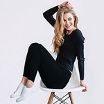 Black Fleece Lined Leggings – soft, stretchy leggings with warm fleece interior and smooth fit, perfect for layering in cold weather, available at Be Charmed