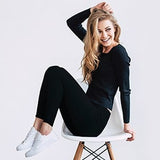 Black Fleece Lined Leggings – soft, stretchy leggings with warm fleece interior and smooth fit, perfect for layering in cold weather, available at Be Charmed