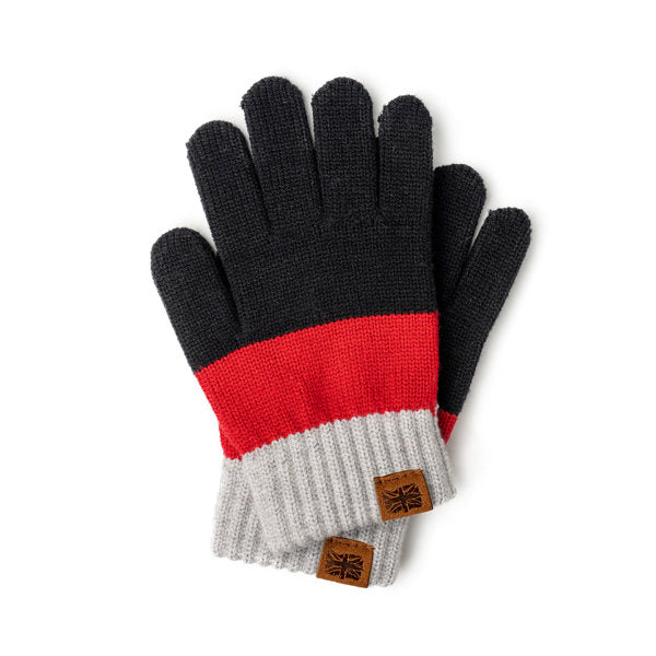 Gray Kid’s Gloves – cozy and stretchy knit gloves with snug fit and full finger coverage to keep children’s hands warm and protected, available at Be Charmed
