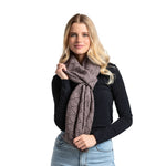 Lavender as a scarf Willow Convertible Shrug – ultra-soft knit piece worn as a shrug, wrap, or scarf, perfect for versatile styling and layering, available at Be Charmed