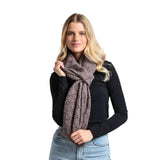 Lavender as a scarf Willow Convertible Shrug – ultra-soft knit piece worn as a shrug, wrap, or scarf, perfect for versatile styling and layering, available at Be Charmed