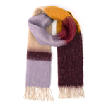 Purple Barcelona Blanket Scarf – oversized, ultra-soft scarf with classic plaid design for layering or travel, adds warmth and style, available at Be Charmed