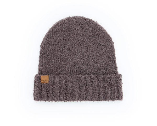 Purple Common Good Recycled Hat – eco-friendly knit beanie made from recycled materials, soft, warm, and sustainably stylish, available at Be Charmed

