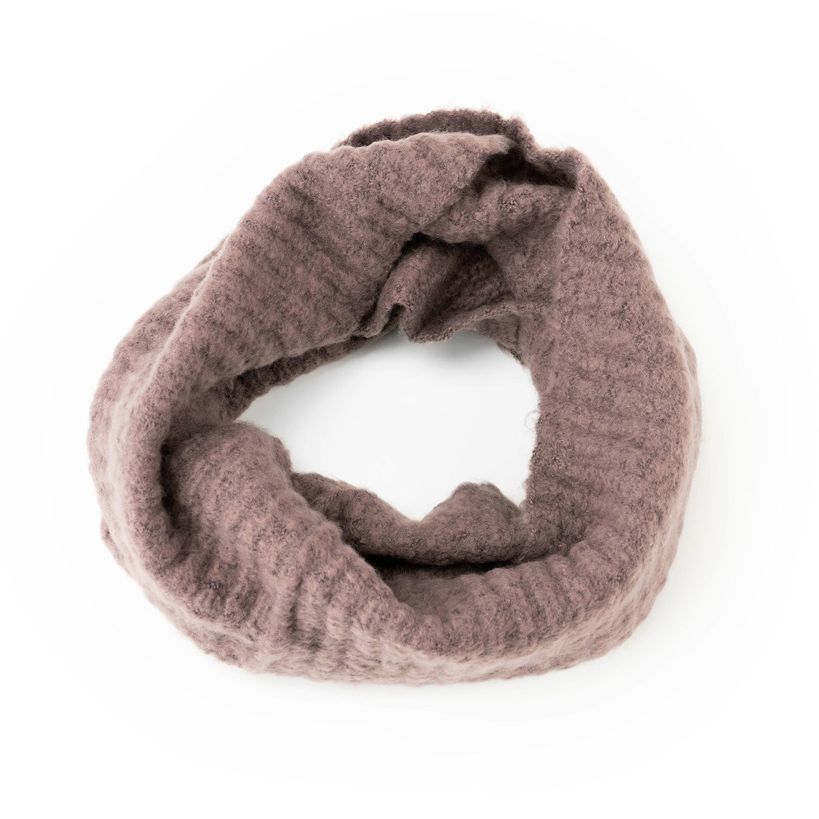 Purple Common Good Recycled Infinity Scarf – soft, loop-style winter scarf made from recycled materials, stylish and eco-friendly, available at Be Charmed