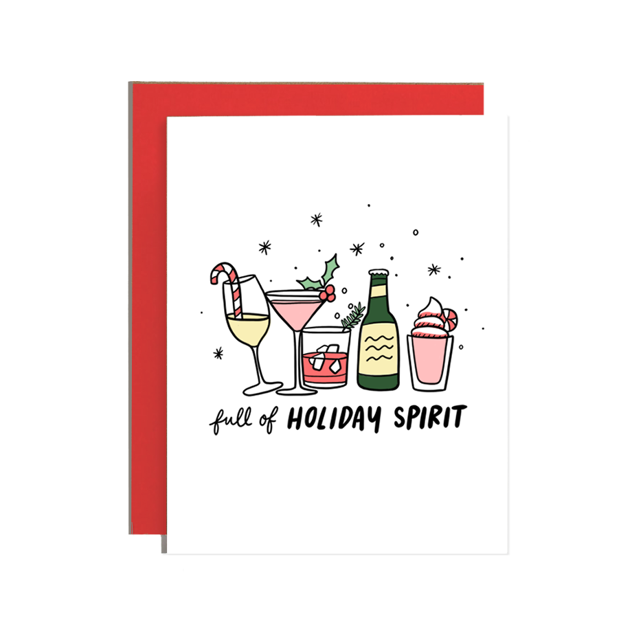 Brittany Paige Holiday Spirit Holiday Card featuring joyful festive design and cheerful lettering, available at Be Charmed.