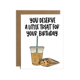 Brittany Paige Little Treat Birthday Card featuring colorful cupcake treats with birthday greeting, available at Be Charmed.