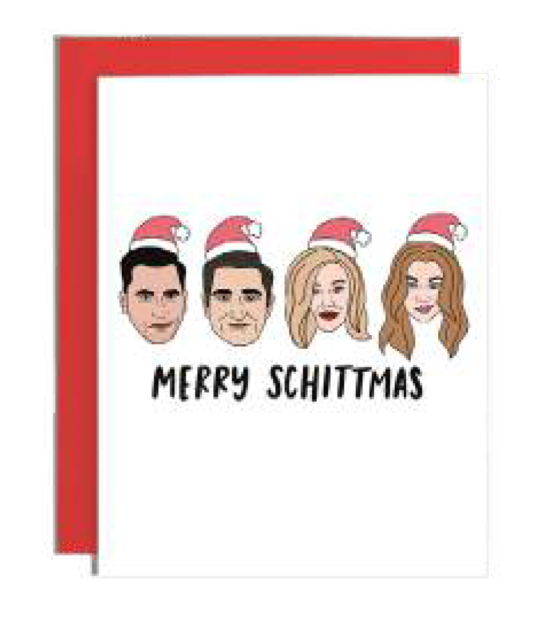 Brittany Paige Merry Schittmas holiday card with witty text and festive design, available at Be Charmed.