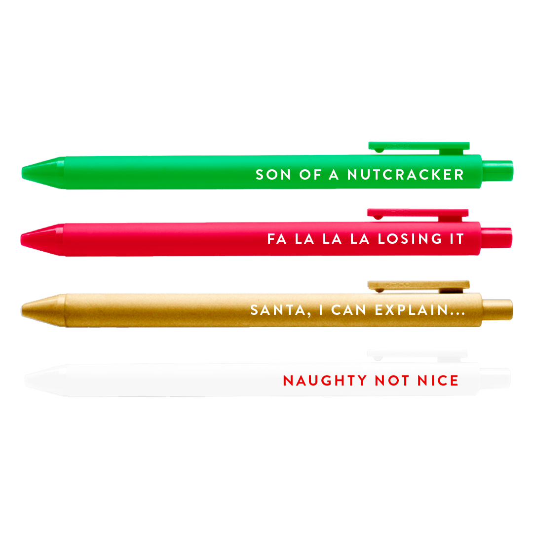 Brittany Paige ‘Tis The Damn Season holiday pen set featuring festive design and premium ink, available at Be Charmed.