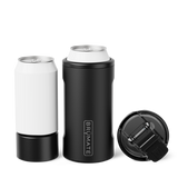 Black can cooler with white cans on a white background. Available at Be Charmed
