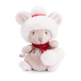 Bukowski Bears Plush toy bear with a red scarf and hat on a white background. Available at Be Charmed.