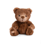 Bukowski Bears Brown teddy bear with a visible tag on a white background. Available at Be Charmed