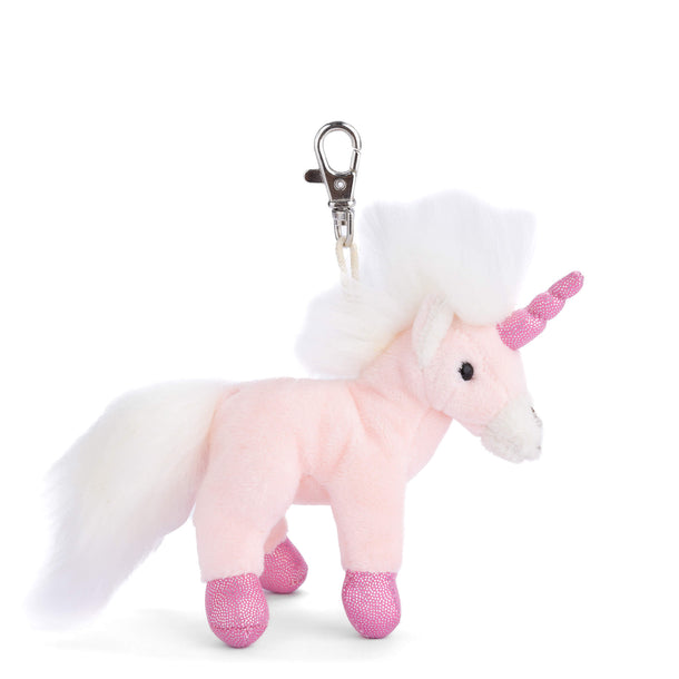 Bukowski Bears Light Pink Unicorn Bag Charm – Soft plush unicorn with a shimmering pink horn and fluffy white mane, perfect for accessorizing your bag. Available at Be Charmed
