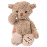 Nobody Is Perfect plush tiger by Bukowski Bears, soft orange and black stripes, playful expression, available at Be Charmed.