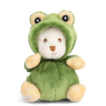 Ziggy Prince Charles 6" plush bear by Bukowski Bears, dressed in a frog costume with crown, available at Be Charmed.