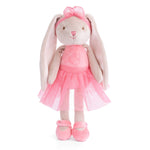 Zoe 12" plush ballerina bunny by Bukowski Bears, soft beige fur, extra-cuddly design, available at Be Charmed.