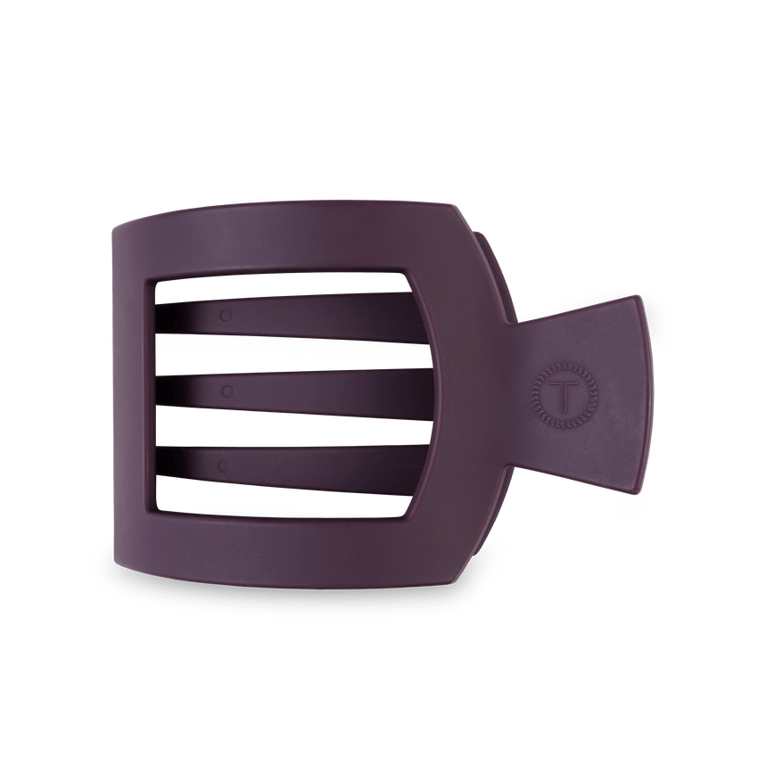 Burgundy Bliss Flat Square Hair Clip with bendable teeth and sleek strong hold—available at Be Charmed.