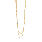 A delicate artisan-crafted Gold/Pink beaded layering chain necklace from the CAI jewelry collection, available at Be Charmed.