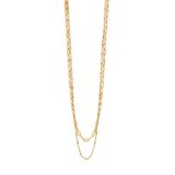A delicate artisan-crafted Gold/Pink beaded layering chain necklace from the CAI jewelry collection, available at Be Charmed.