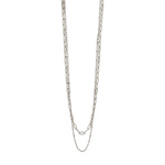 A delicate artisan-crafted Silver/Pink beaded layering chain necklace from the CAI jewelry collection, available at Be Charmed.