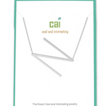 N Silver Initial Necklace by CAI, 16" chain with 2" extension, featuring a sleek silver-plated initial pendant, available at Be Charmed.