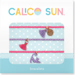 Zoey Cat Bracelet by Calico Sun—a fun adjustable cord bracelet with colorful enamel cat charm, perfect for kids and tween style, available at Be Charmed.