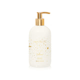 Capri Blue Volcano hand soap white bottle with gold pump and 'Capri Blue' branding on a white background. Available at Be Charmed. 