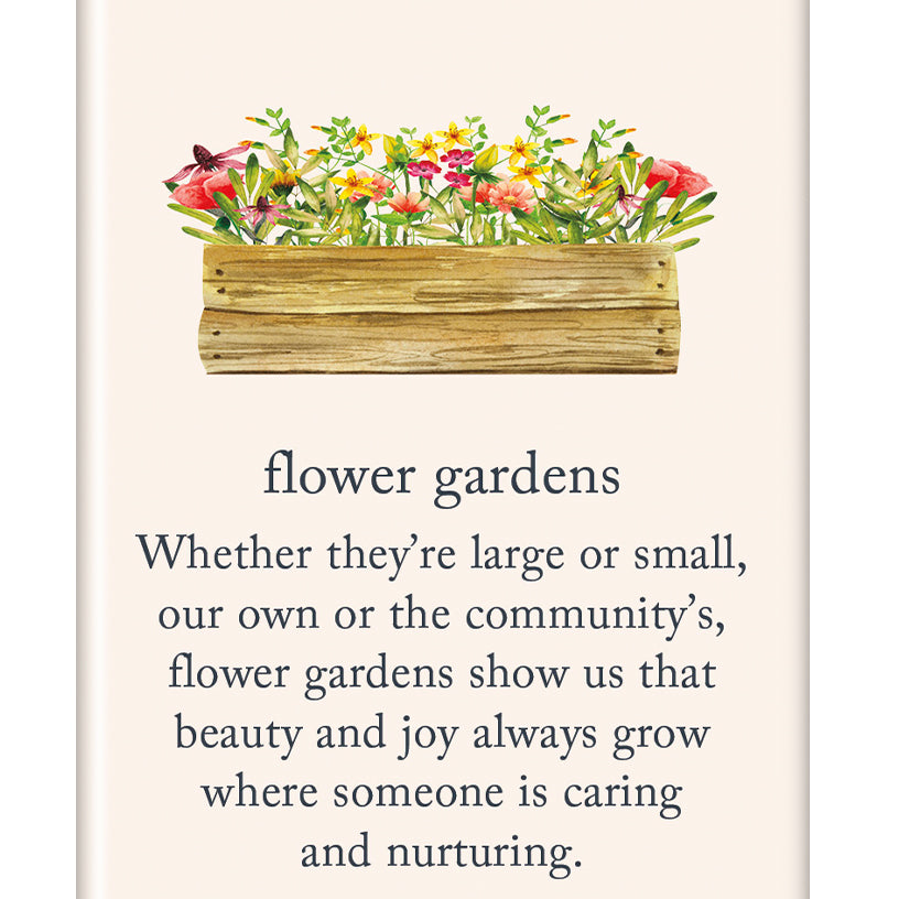 Magnet – vibrant illustration of blooming flower gardens with an uplifting message to bring joy and color to any space, available at Be Charmed