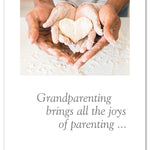 Grandparent Card – nostalgic illustration of mom and child baking with heartfelt message honoring grandparent love and tradition, available at Be Charmed