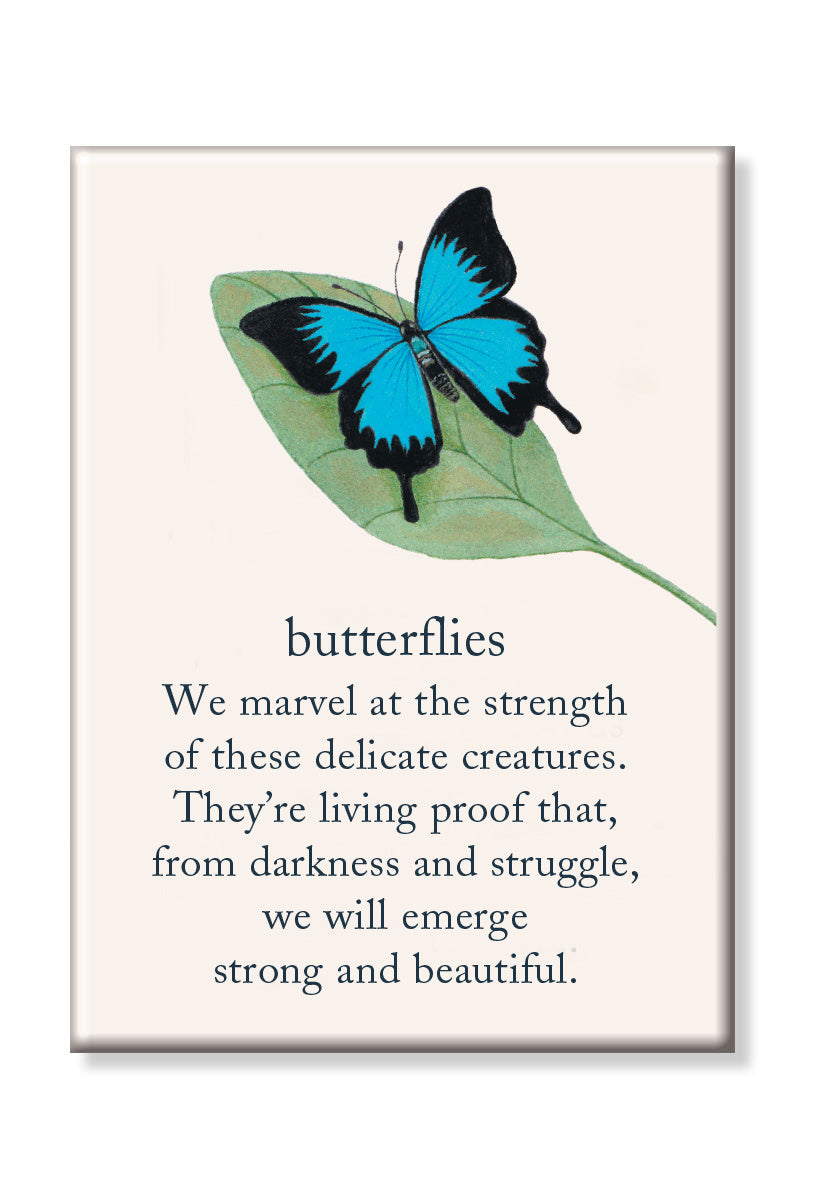 Magnet Blue Butterfly by Cardthartic featuring a vibrant blue butterfly design on a strong magnet; available at Be Charmed