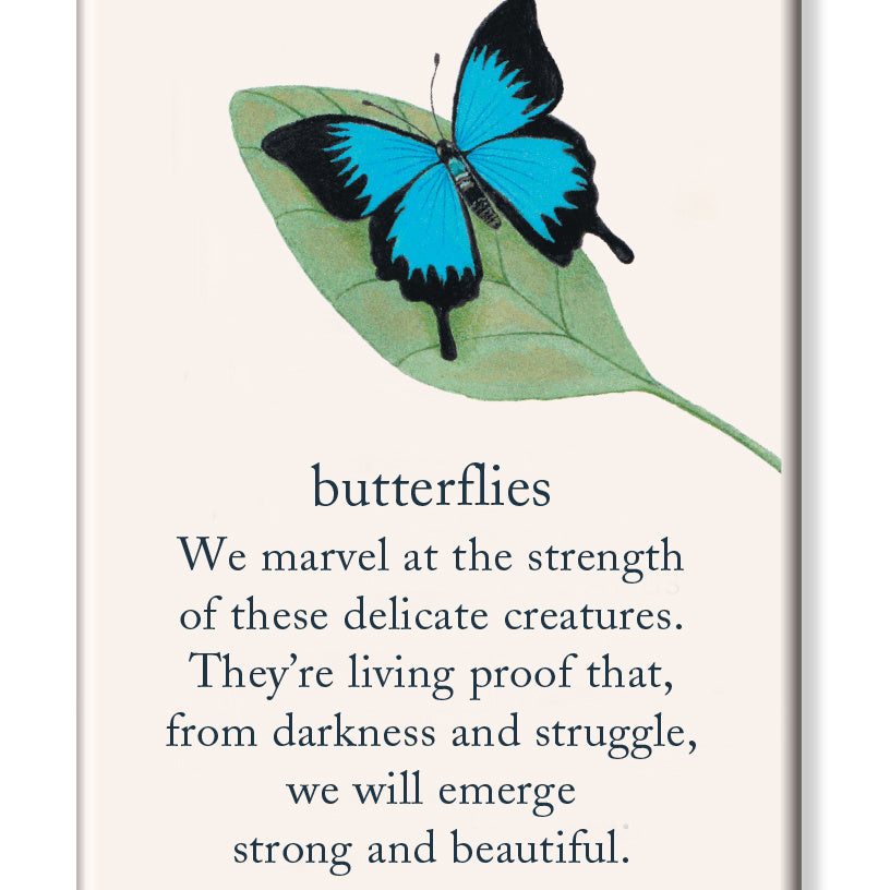 Magnet Blue Butterfly by Cardthartic featuring a vibrant blue butterfly design on a strong magnet; available at Be Charmed