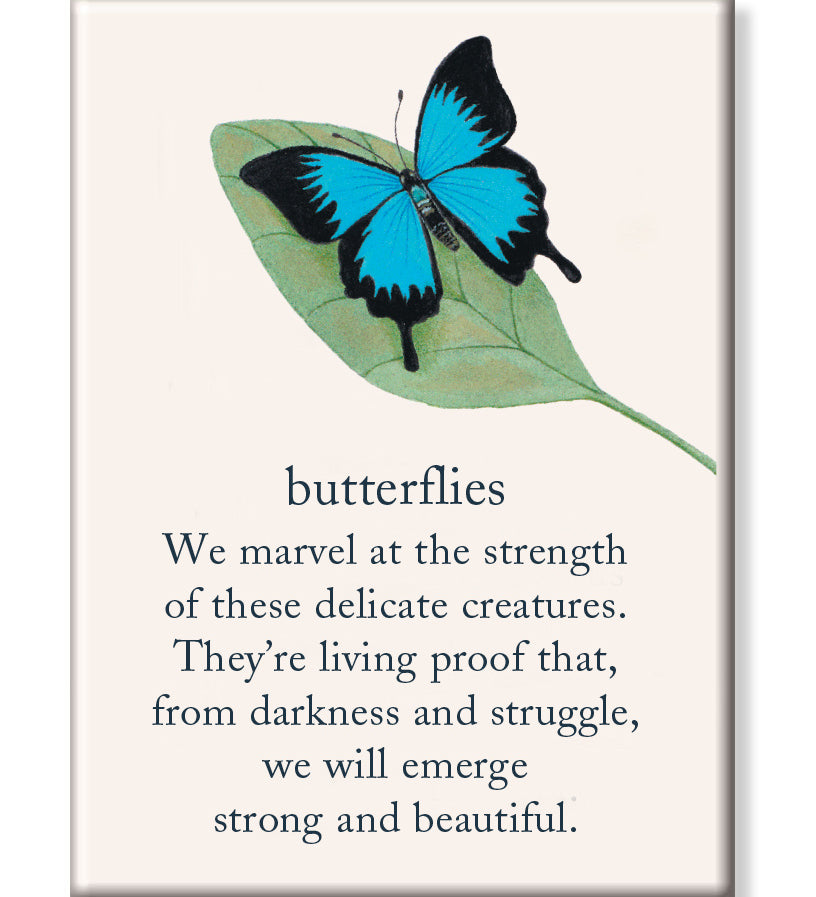 Magnet Blue Butterfly by Cardthartic featuring a vibrant blue butterfly design on a strong magnet; available at Be Charmed